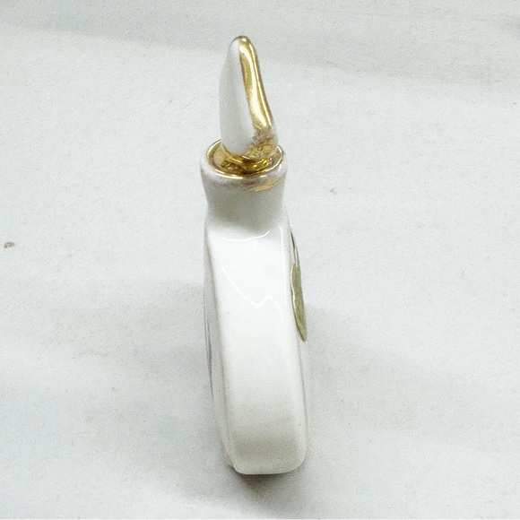 Vintage Germany Gold Tone Painted Porcelain Couple Empty Perfume Bottle - Picture 2 of 8